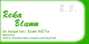 reka blumm business card